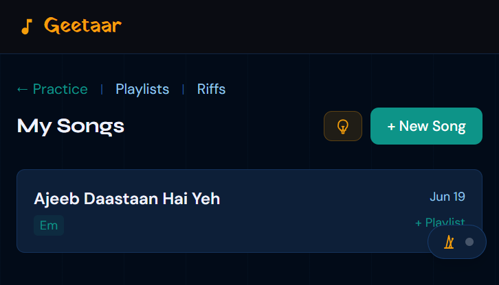 The song library where you collect and track the songs you're learning